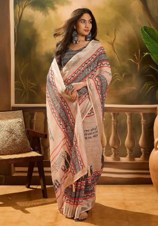 Picture of Taking Cotton & Linen Grey Saree