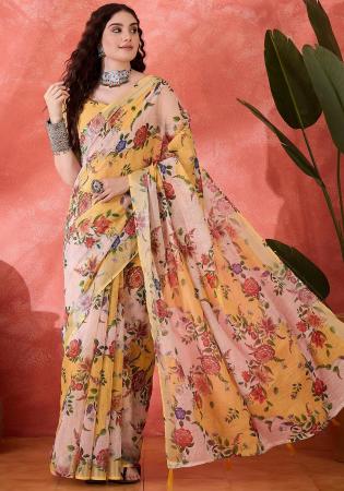 Picture of Statuesque Cotton & Linen Dark Khaki Saree