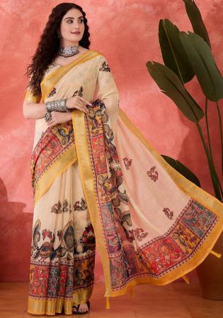 Picture of Beauteous Cotton & Linen Tan Saree