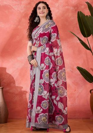 Picture of Radiant Cotton & Linen Brown Saree