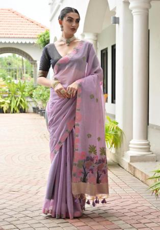 Picture of Wonderful Cotton Plum Saree