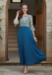 Picture of Crepe & Georgette Midnight Blue Readymade Gown