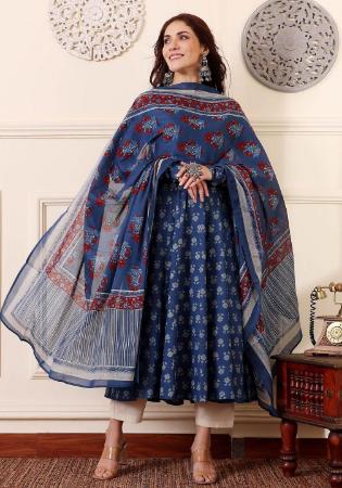 Picture of Rayon Dark Slate Blue Readymade Salwar Kameez