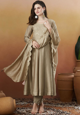 Picture of Wonderful Silk Rosy Brown Readymade Salwar Kameez