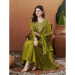 Picture of Elegant Silk Olive Readymade Salwar Kameez