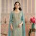 Picture of Chiffon Dark Slate Blue Straight Cut Salwar Kameez