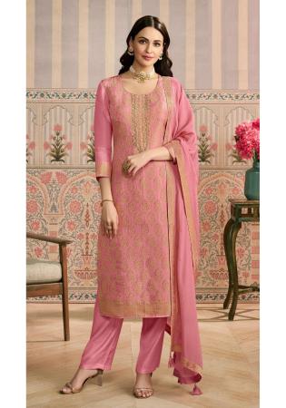 Picture of Chiffon Indian Red Straight Cut Salwar Kameez