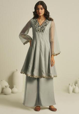 Picture of Gorgeous Chiffon Grey Kurtis & Tunic