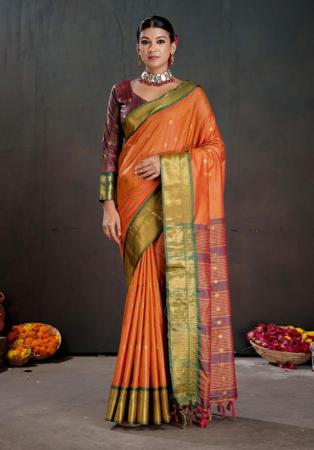 Picture of Elegant Silk Chocolate Saree