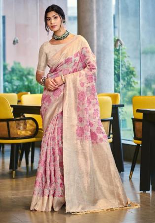 Picture of Pretty Cotton & Silk Pink Saree