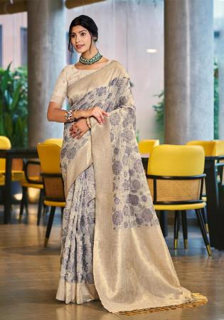 Picture of Good Looking Cotton & Silk Grey Saree