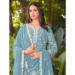 Picture of Georgette Cadet Blue Straight Cut Salwar Kameez
