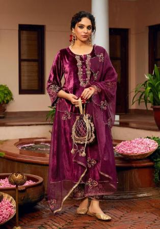 Picture of Appealing Chiffon Maroon Readymade Salwar Kameez