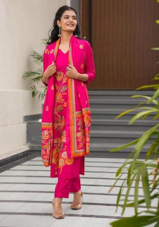Picture of Exquisite Crepe Deep Pink Readymade Salwar Kameez