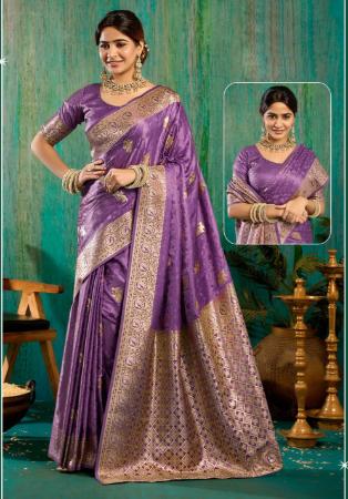 Picture of Bewitching Satin & Silk Plum Saree