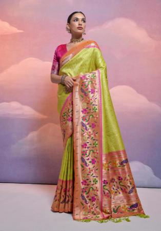 Picture of Delightful Silk Dark Khaki Saree