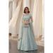 Picture of Well Formed Silk Alice Blue Lehenga Choli
