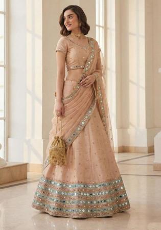 Picture of Nice Silk Dark Khaki Lehenga Choli