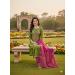 Picture of Rayon Dark Olive Green Straight Cut Salwar Kameez