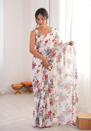 Picture of Superb Chiffon White Saree