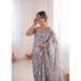 Picture of Gorgeous Chiffon Silver Saree