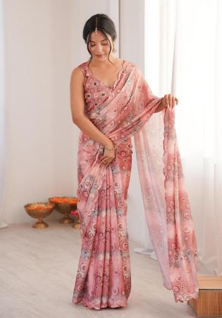Picture of Pleasing Chiffon Rosy Brown Saree