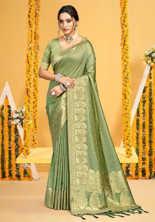 Picture of Sublime Silk Dark Khaki Saree