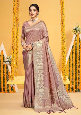 Picture of Delightful Silk Rosy Brown Saree