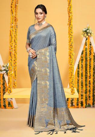 Picture of Comely Silk Slate Grey Saree