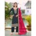 Picture of Chiffon Dark Slate Grey Straight Cut Salwar Kameez