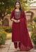 Picture of Graceful Chiffon Maroon Straight Cut Salwar Kameez