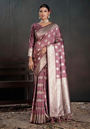 Picture of Beauteous Silk Rosy Brown Saree