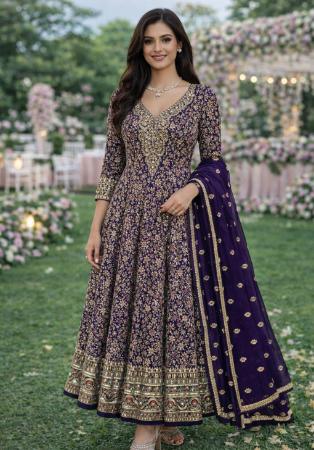 Picture of Bewitching Georgette Purple Readymade Gown