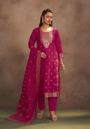 Picture of Excellent Silk Dark Red Readymade Salwar Kameez