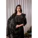 Picture of Chiffon & Cotton Black Readymade Salwar Kameez