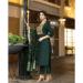 Picture of Chiffon & Cotton Dark Olive Green Readymade Salwar Kameez