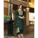 Picture of Chiffon & Cotton Dark Olive Green Readymade Salwar Kameez