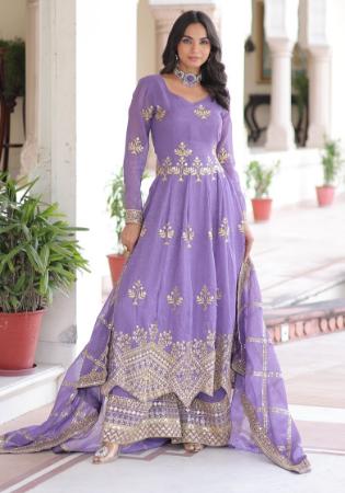 Picture of Chiffon Medium Purple Readymade Salwar Kameez