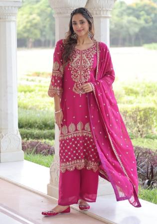Picture of Chiffon Medium Violet Red Readymade Salwar Kameez
