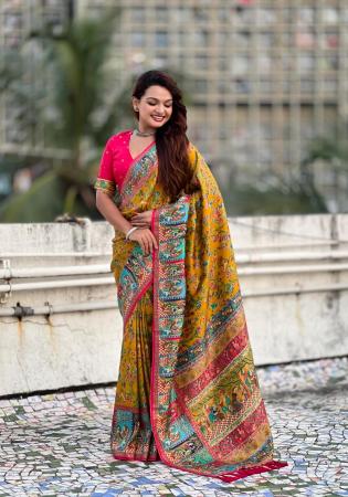 Picture of Beautiful Silk Dark Khaki Saree