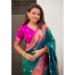 Picture of Excellent Silk Teal Saree