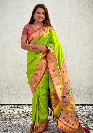 Picture of Pleasing Silk Olive Saree