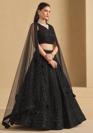 Picture of Shapely Georgette Black Lehenga Choli