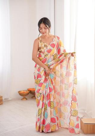 Picture of Resplendent Chiffon Antique White Saree