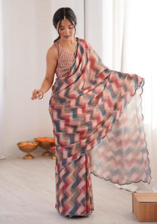 Picture of Lovely Chiffon Rosy Brown Saree