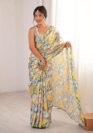 Picture of Exquisite Chiffon Azure Saree