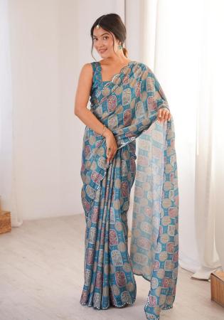 Picture of Radiant Chiffon Dark Grey Saree