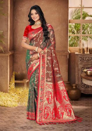 Picture of Alluring Silk Sea Green Saree