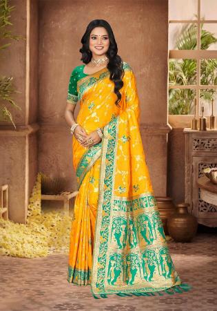 Picture of Sightly Silk Orange Saree