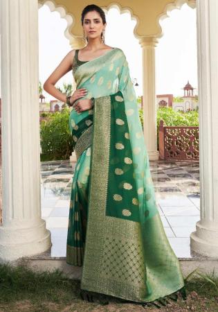 Picture of Grand Georgette Sea Green Saree